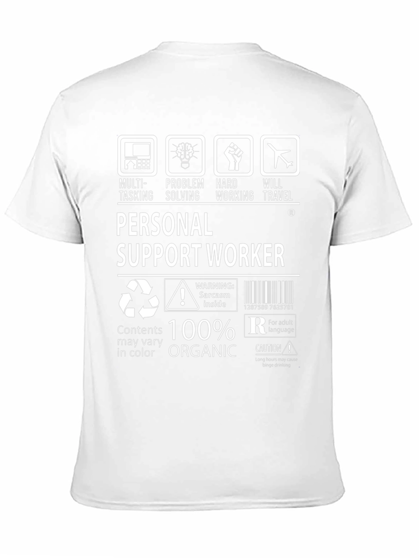 Black Personal Support Worker Graphic Tee view 11