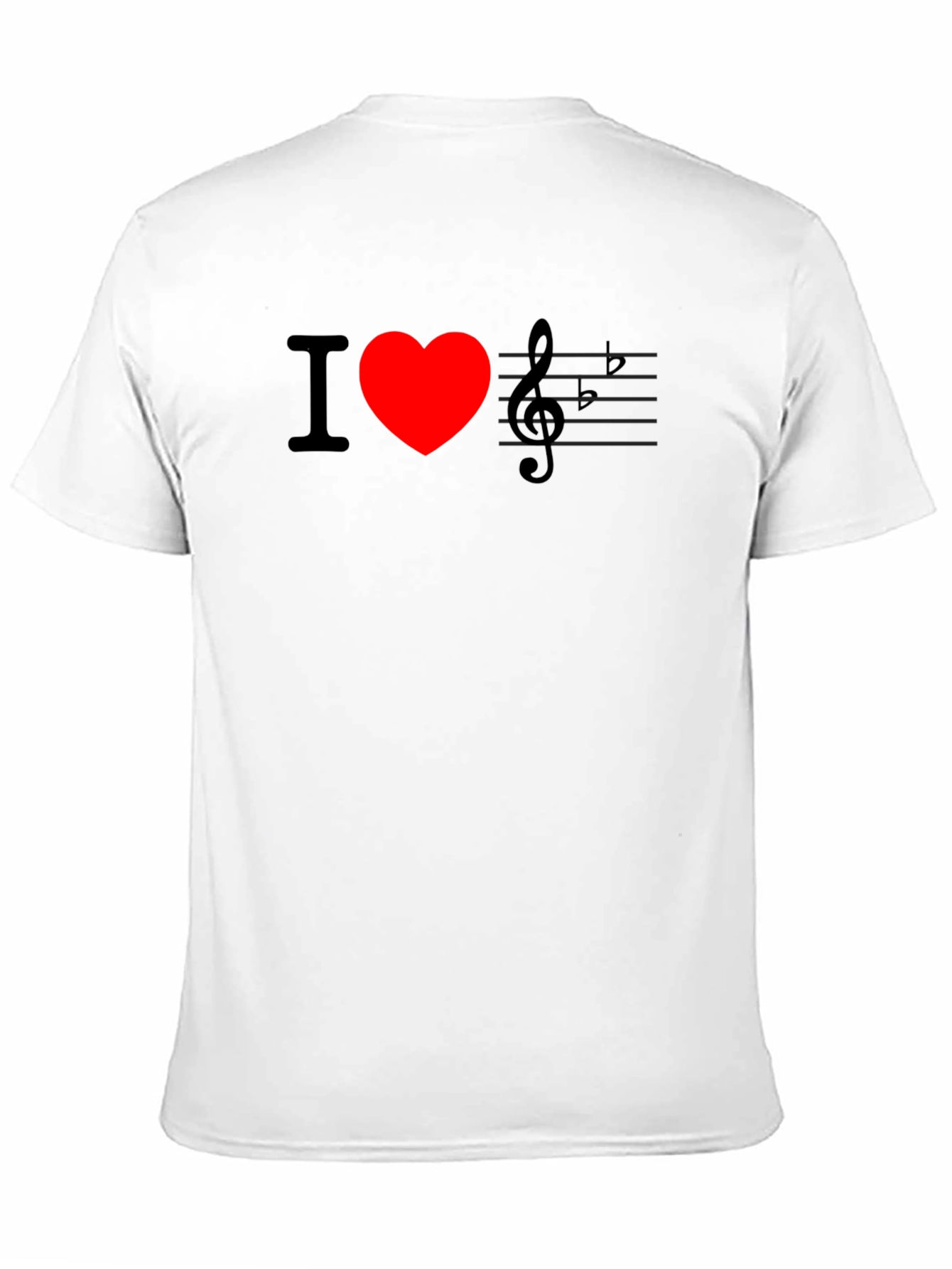 Black I Love Music T-Shirt - Black Crew Neck Tee view 11