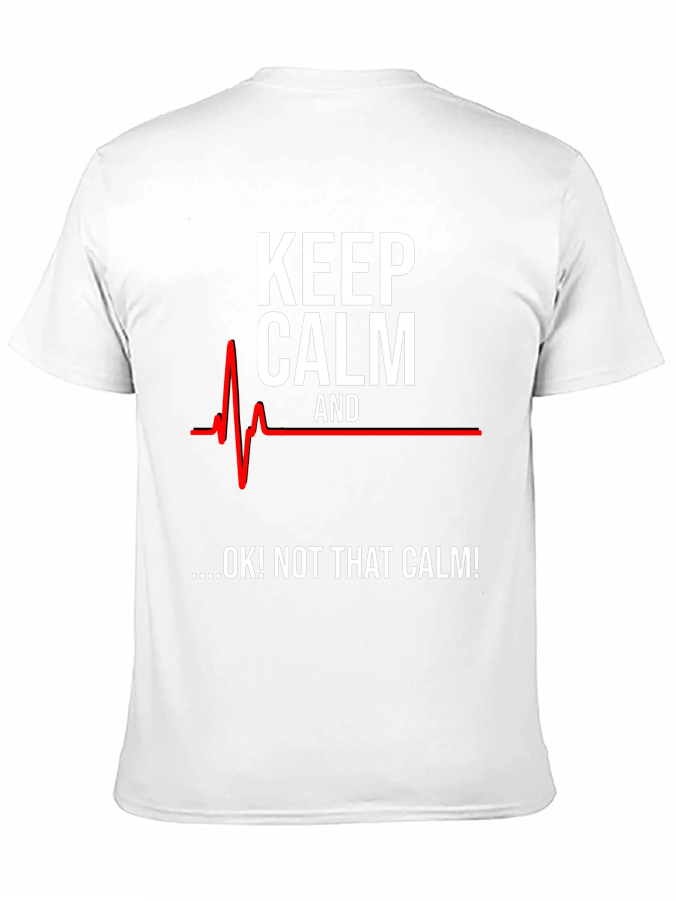 Black Keep Calm Funny ECG T-Shirt view 11