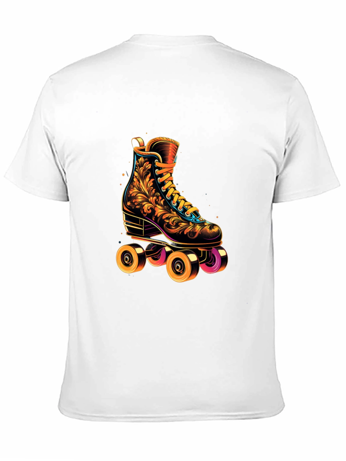 Black Retro Roller Skate T-Shirt - Vintage Design view 11