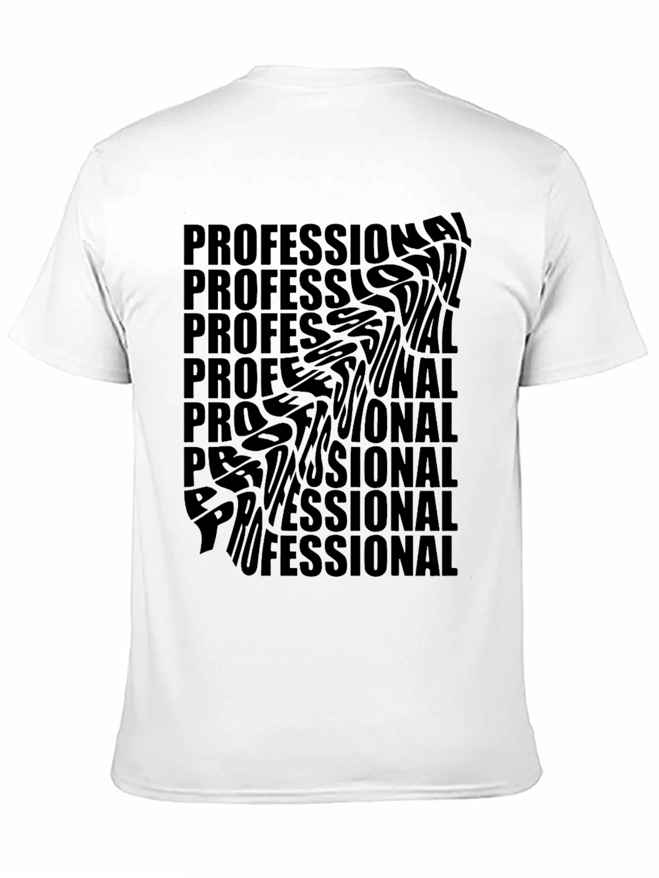 Black Professional Distorted Text Black T-Shirt view 11