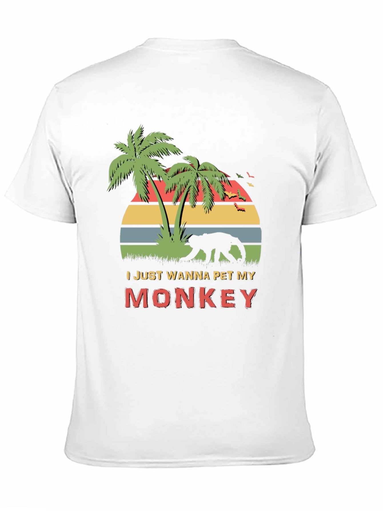 Black Funny Monkey Lover T-Shirt - I Just Wanna Pet My Monkey view 11