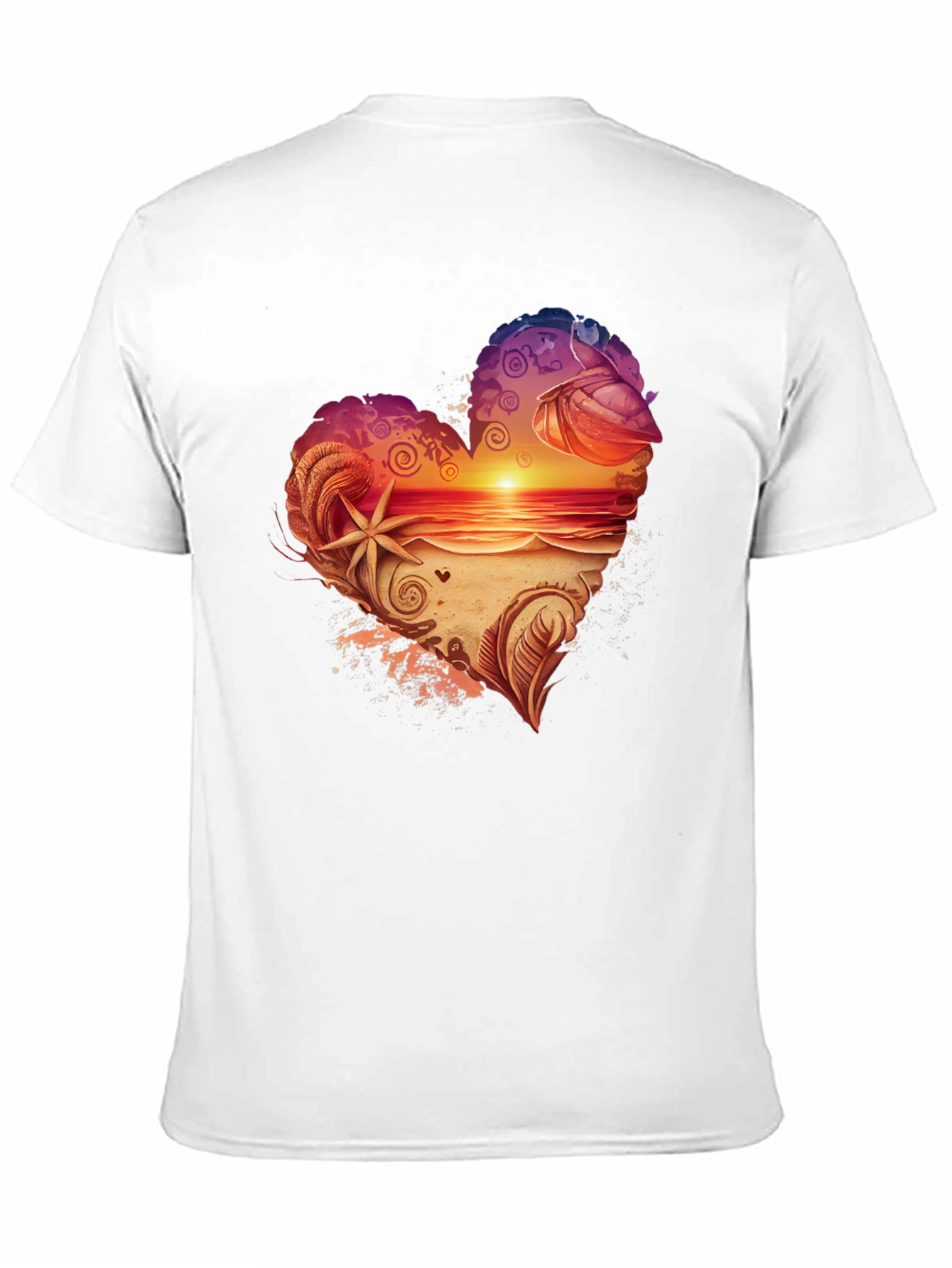 Black Heart Sunset Beach Graphic Tee - Black view 11