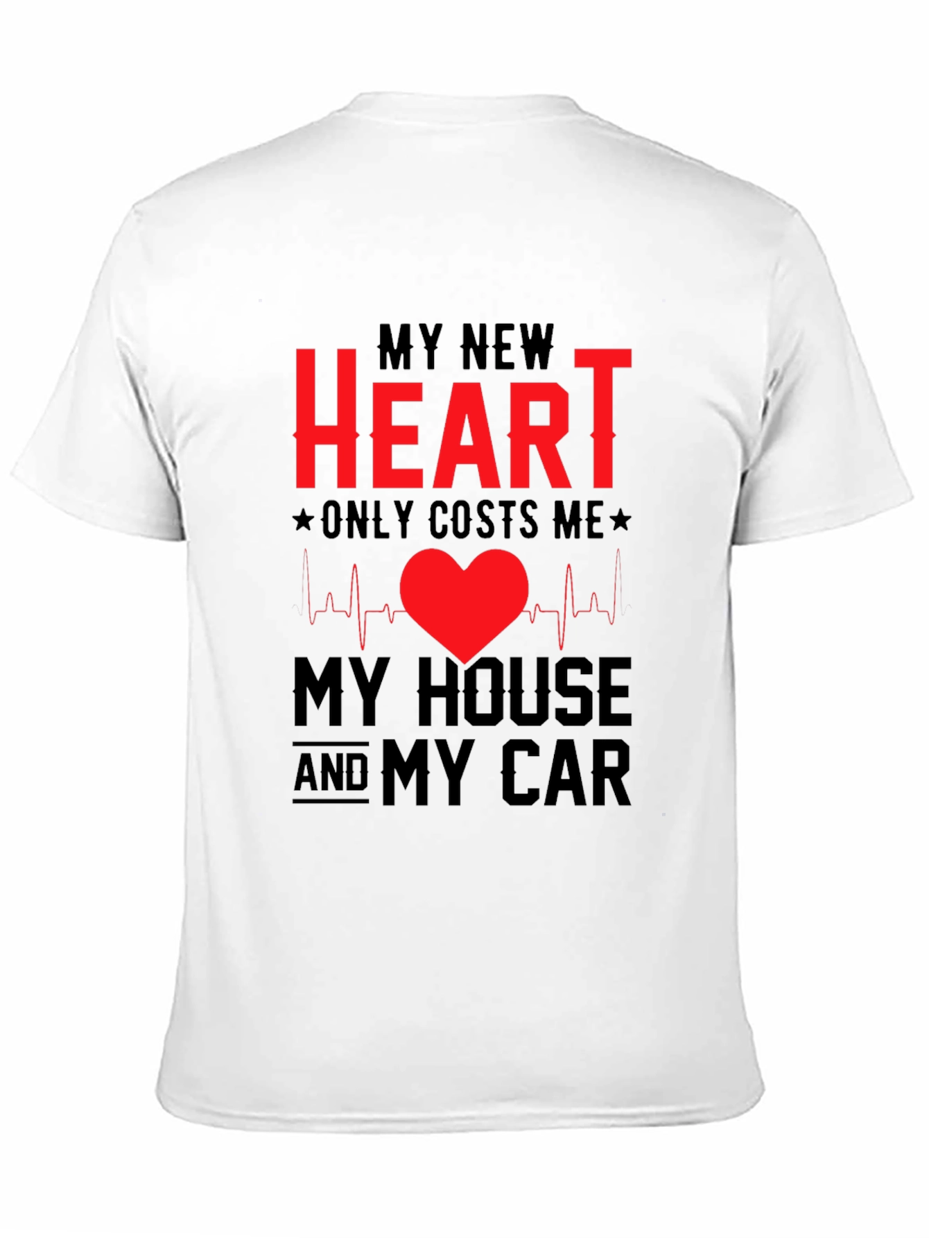 Black My New Heart Funny T-Shirt view 11