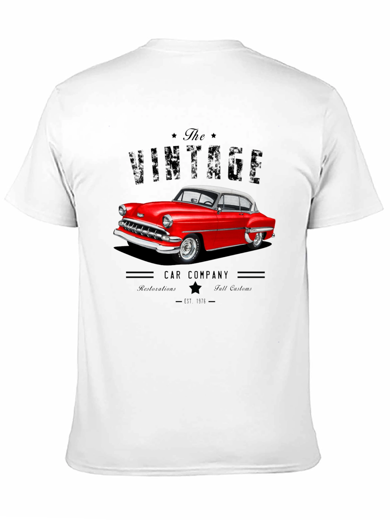 Black Vintage Car Company Black T-Shirt view 11