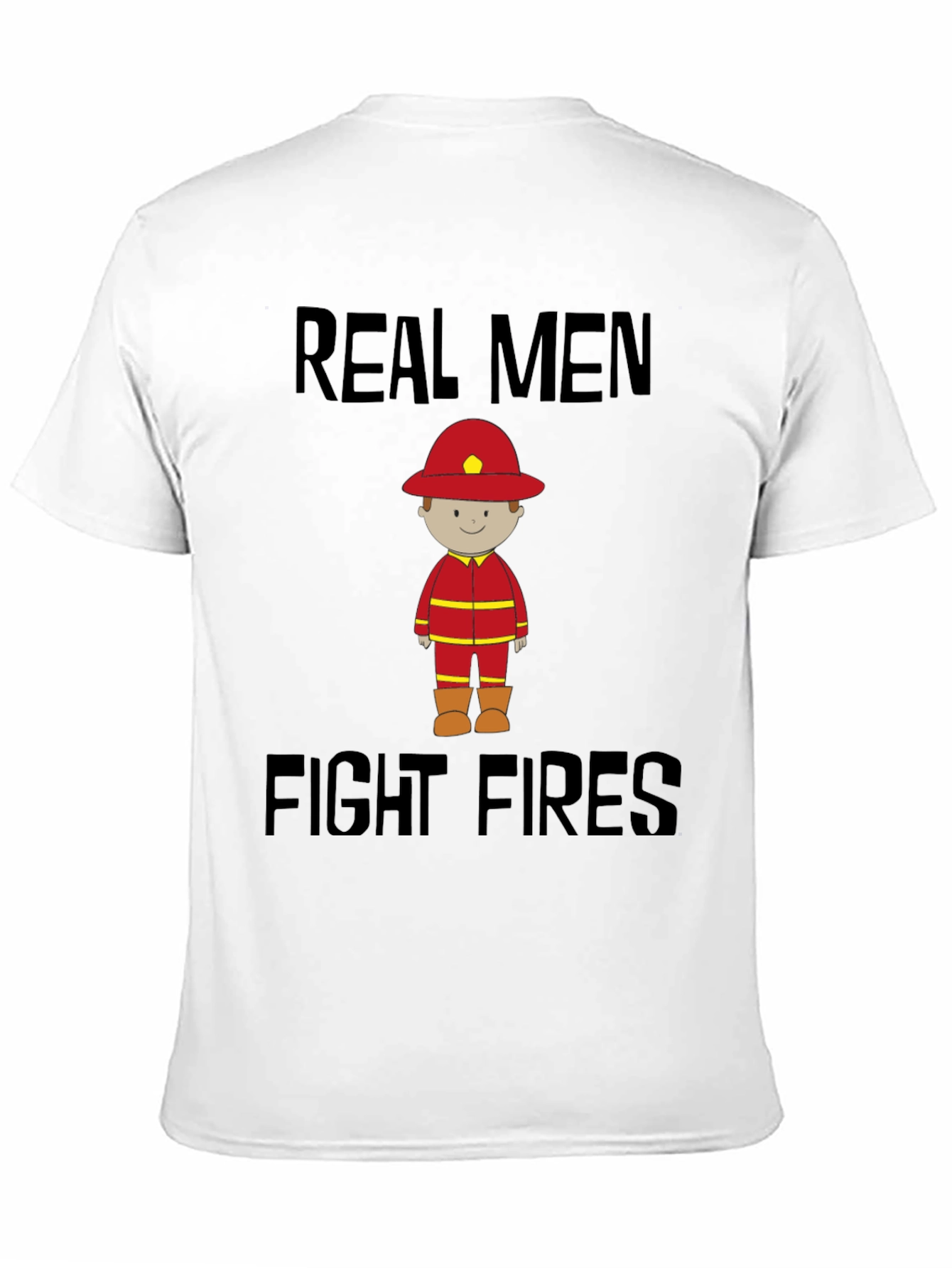 Black Real Men Fight Fires Graphic Tee view 11