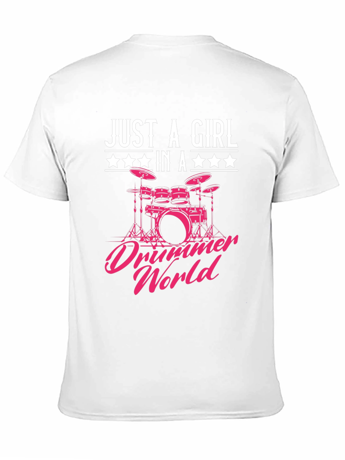 Black Just a Girl in a Drummer World Graphic T-Shirt view 11
