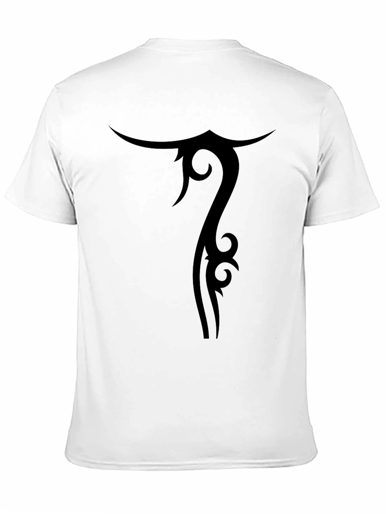 Black Tribal Design Black T-Shirt view 11