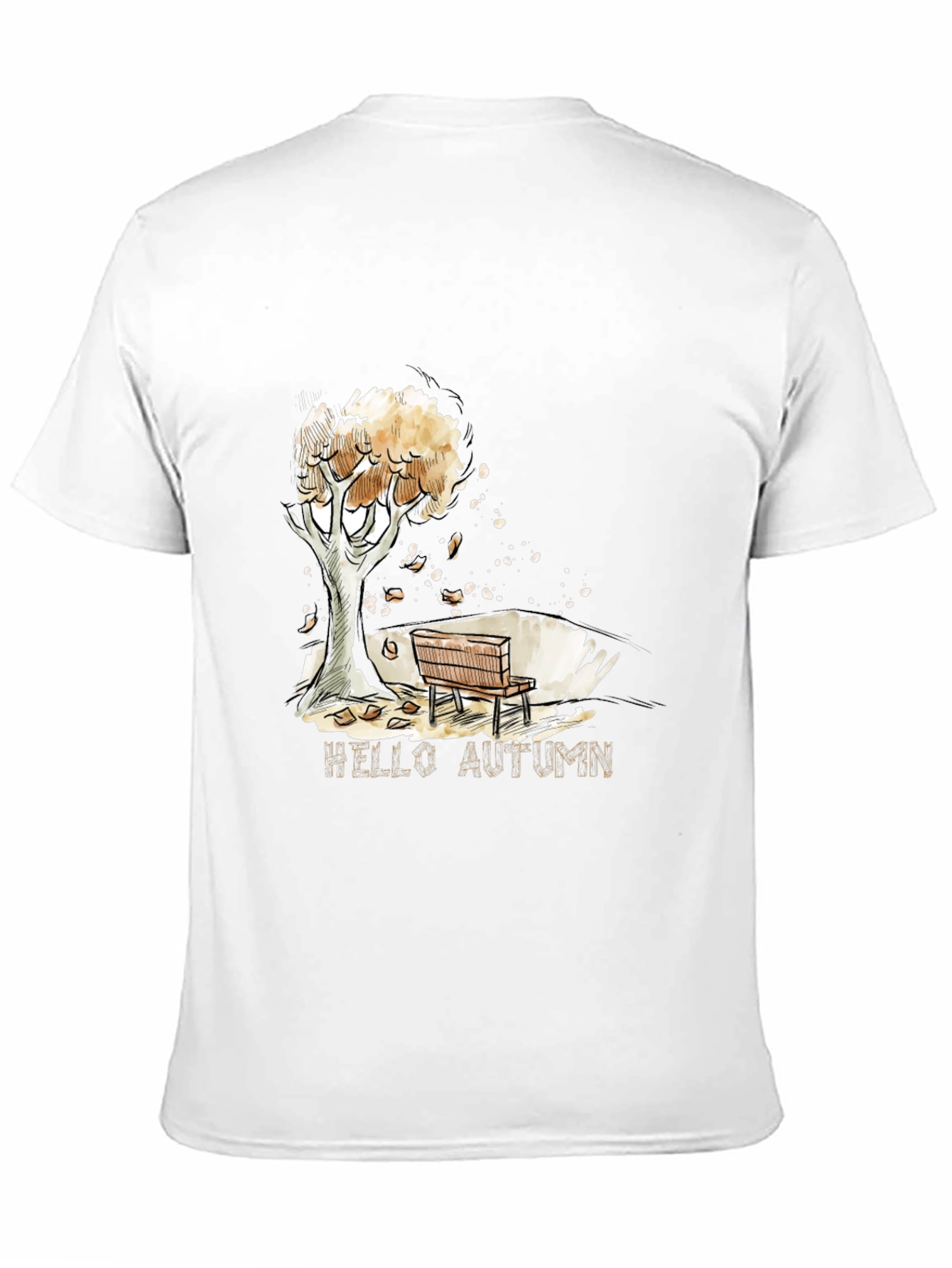 Black Autumn Scene Black Graphic T-Shirt view 11