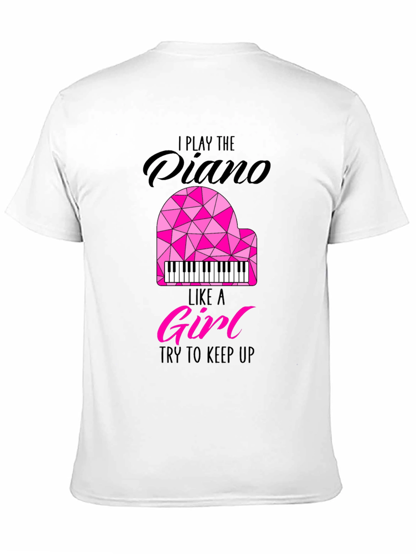 Black I Play Piano Like A Girl Graphic Tee view 11