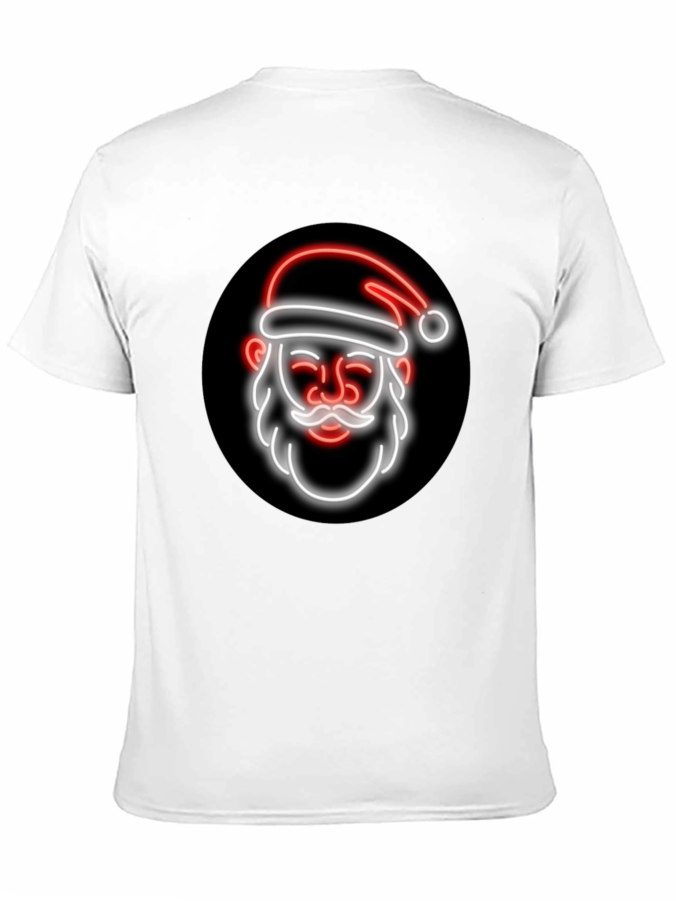 Black Neon Santa Graphic Tee - Black Holiday T-Shirt view 11