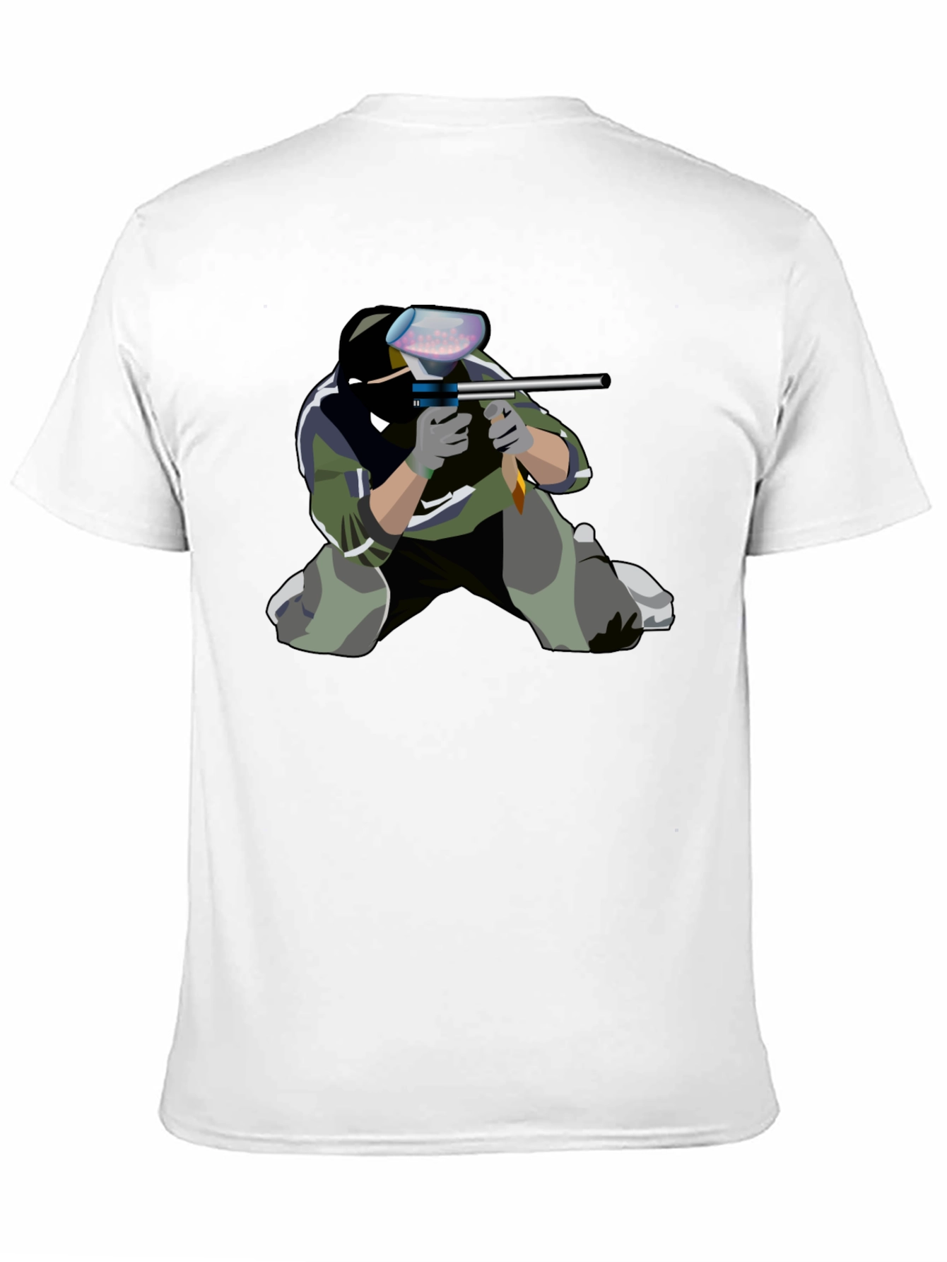 Black Paintball Player Graphic T-Shirt view 11