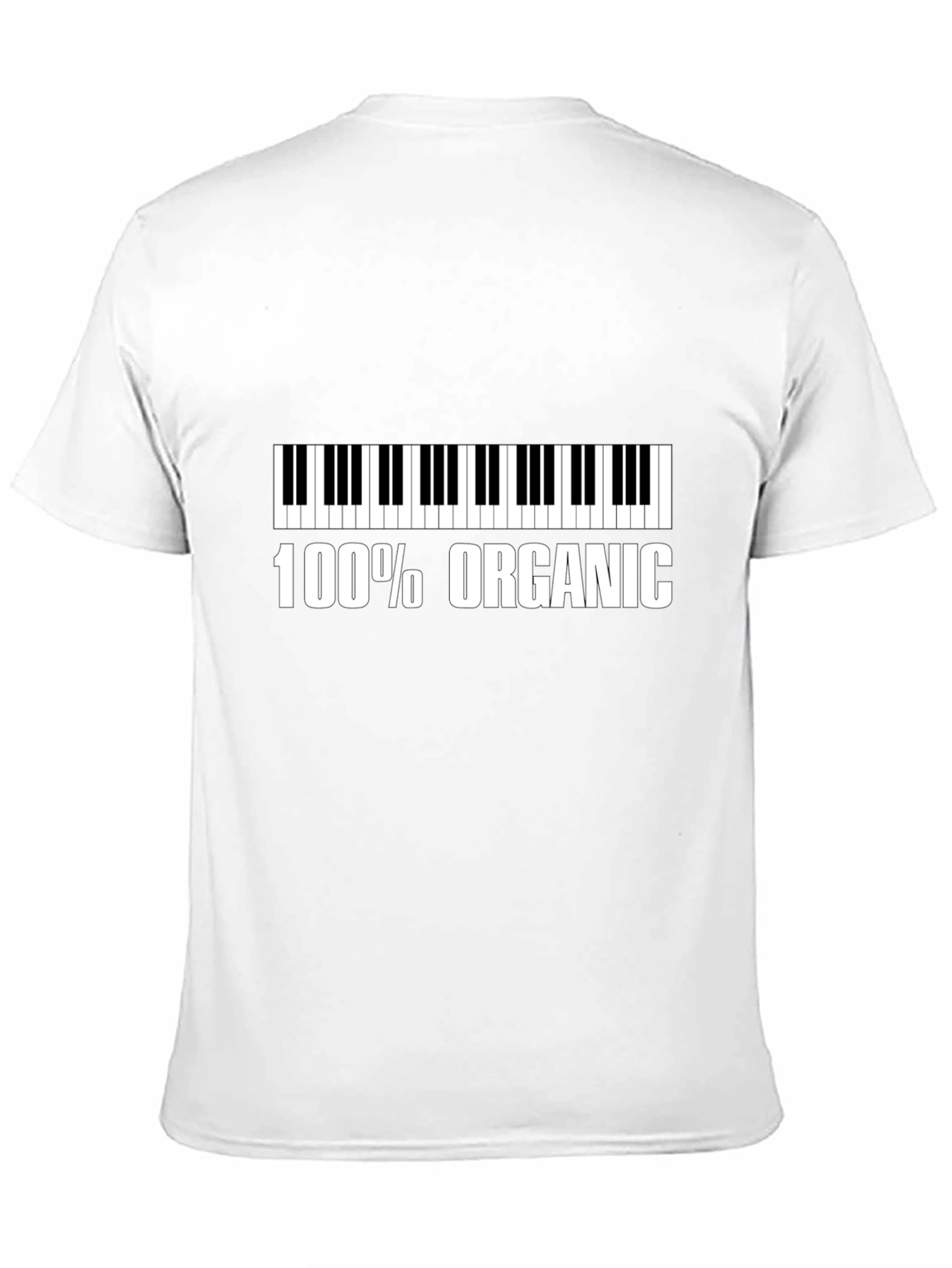 Black 100% Organic Piano Keyboard T-Shirt view 11