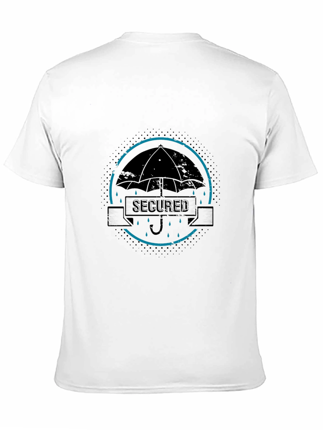 Black Secured Umbrella Graphic Tee - Black Cotton Blend view 11