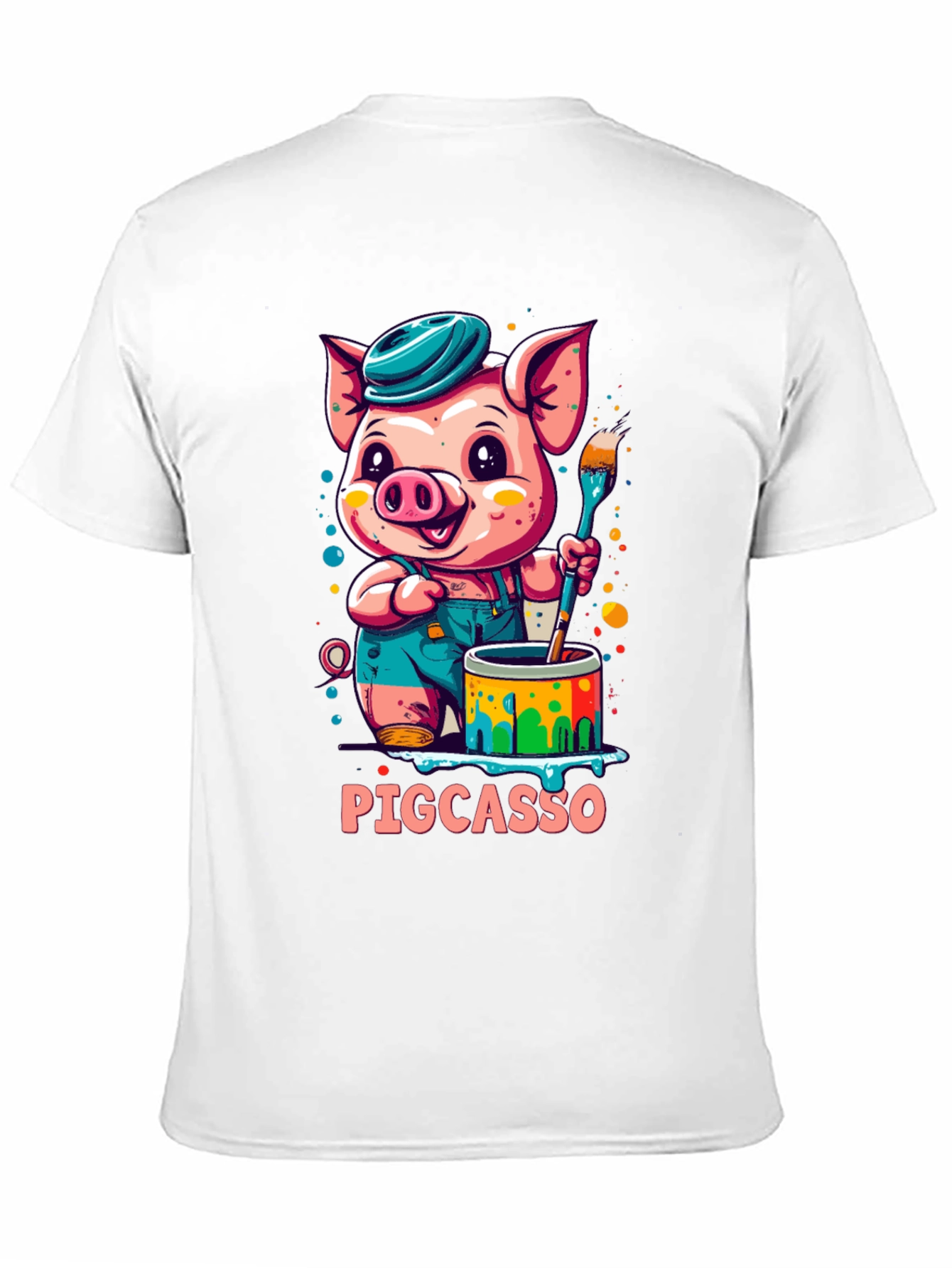 Black Pigcasso Artist Pig Graphic T-Shirt view 11