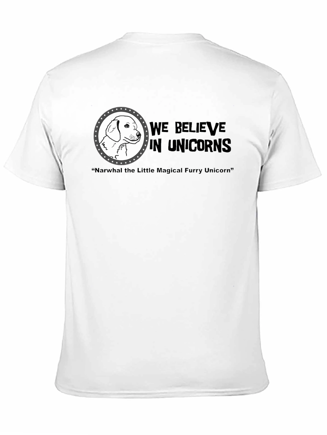 Black We Believe In Unicorns Dog T-Shirt view 11