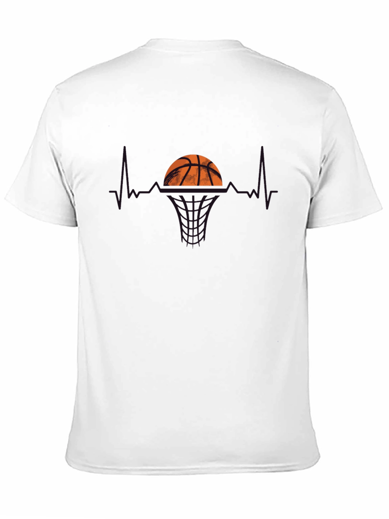 Black Basketball Heartbeat Graphic T-Shirt - Black view 11