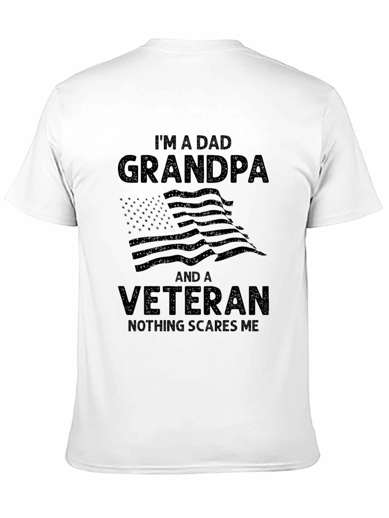 Black Dad Grandpa Veteran T-Shirt view 11