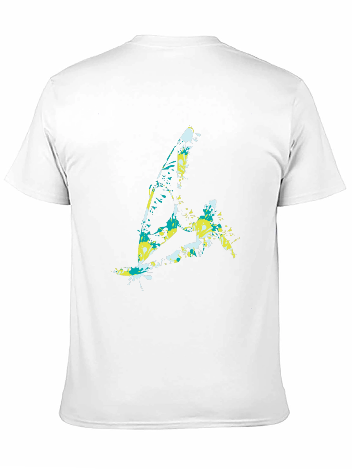 Black Abstract Windsurfer Graphic Tee - Cool Black Shirt view 11