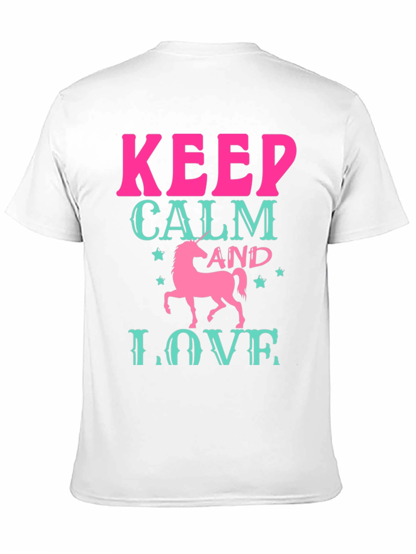 Black Keep Calm and Love Unicorn Black T-Shirt view 11
