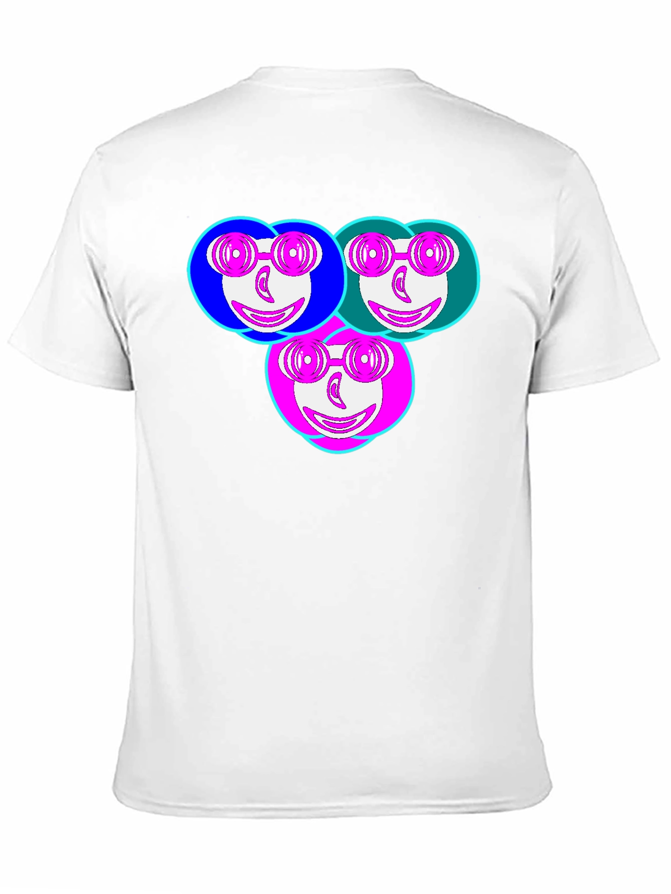 Black Funky Faces Graphic Tee - Black Cotton Casual T-Shirt view 11