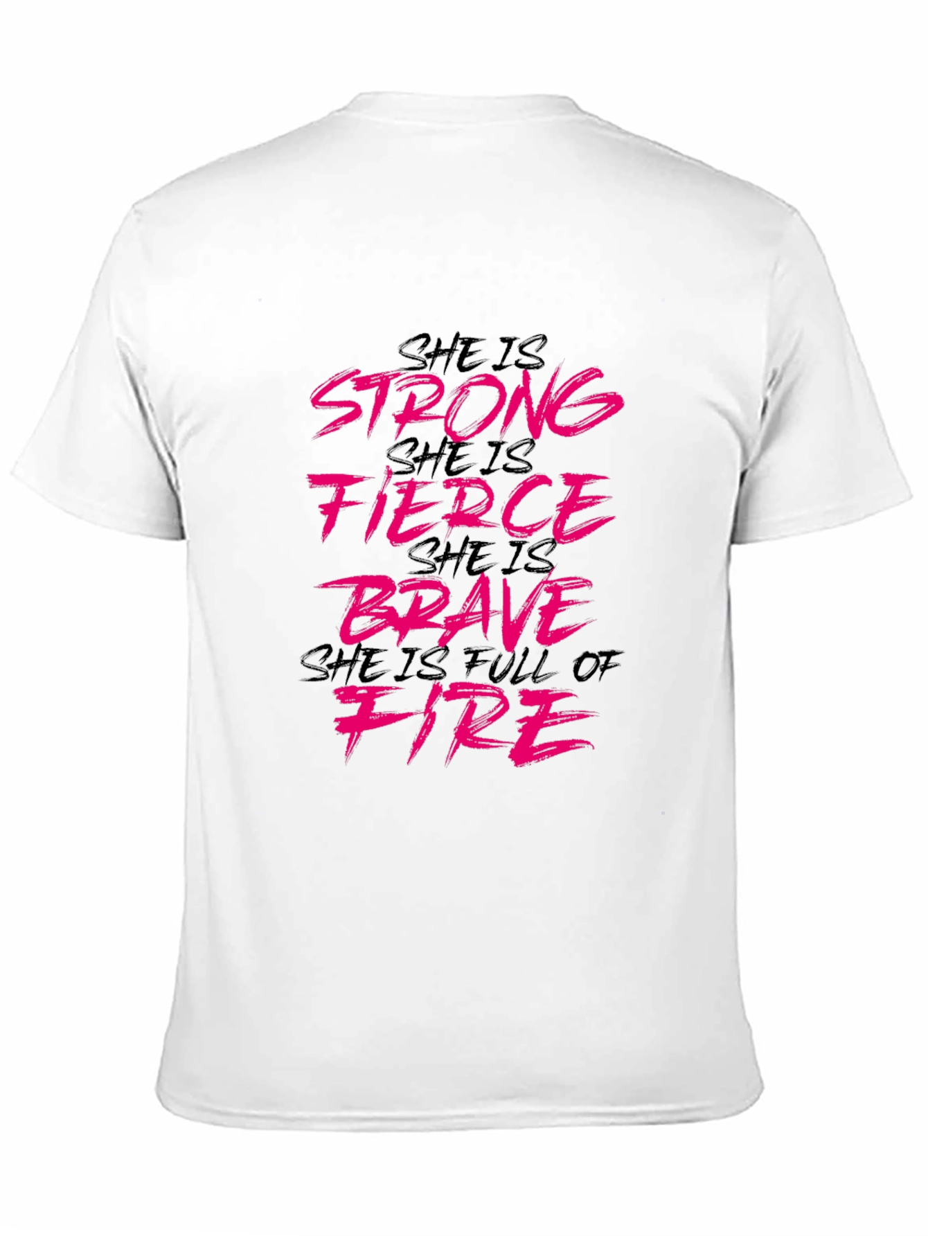 Black She is Strong Tee: Fierce, Brave, Full of Fire Black T-Shirt view 11