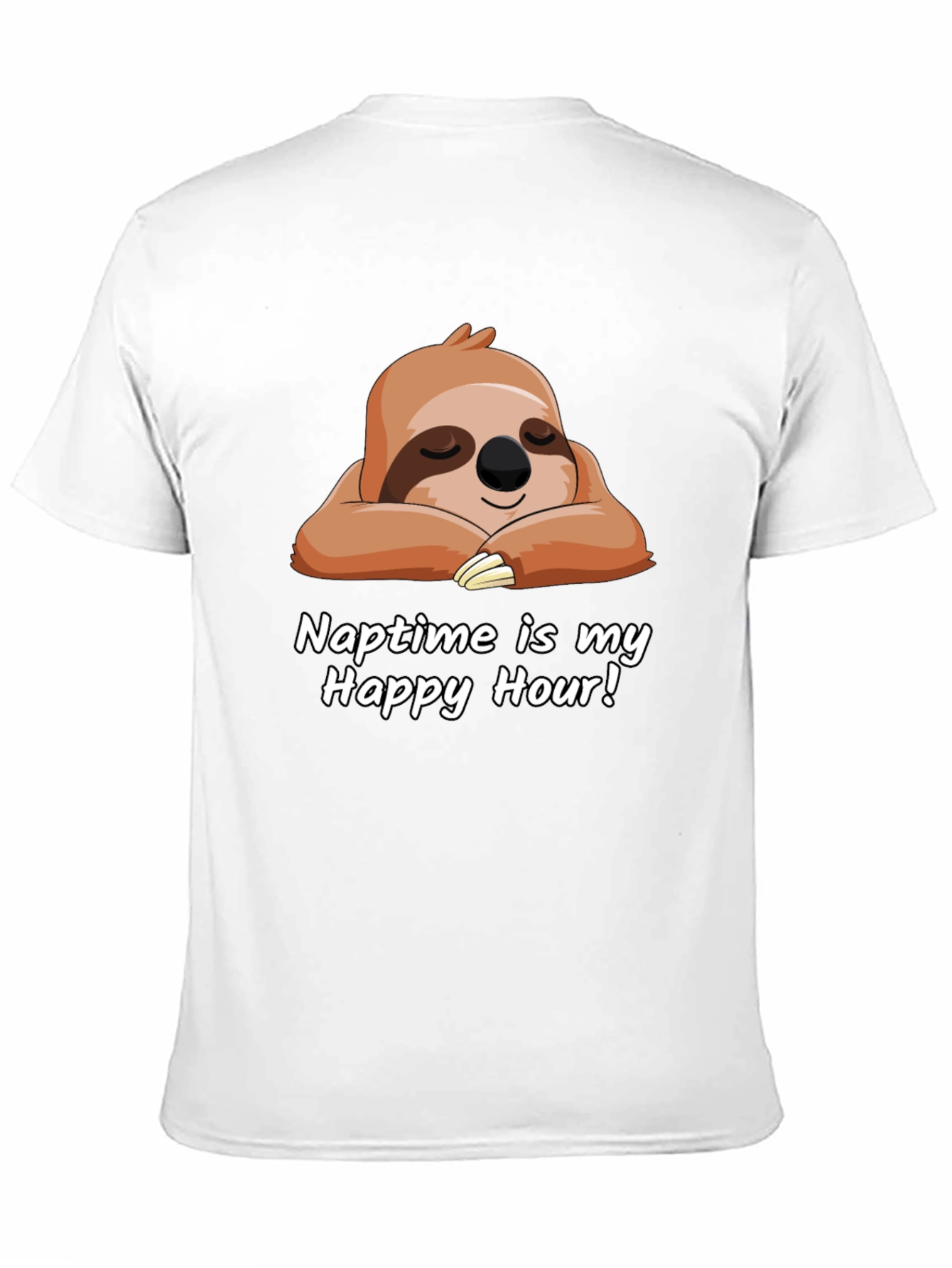 Black Naptime is My Happy Hour Sloth T-Shirt view 11