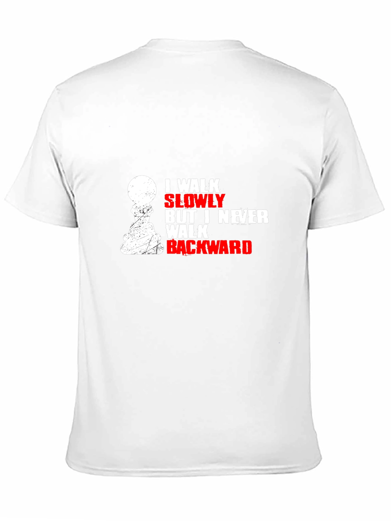 Black I Walk Slowly Chess T-Shirt - Never Backward view 11