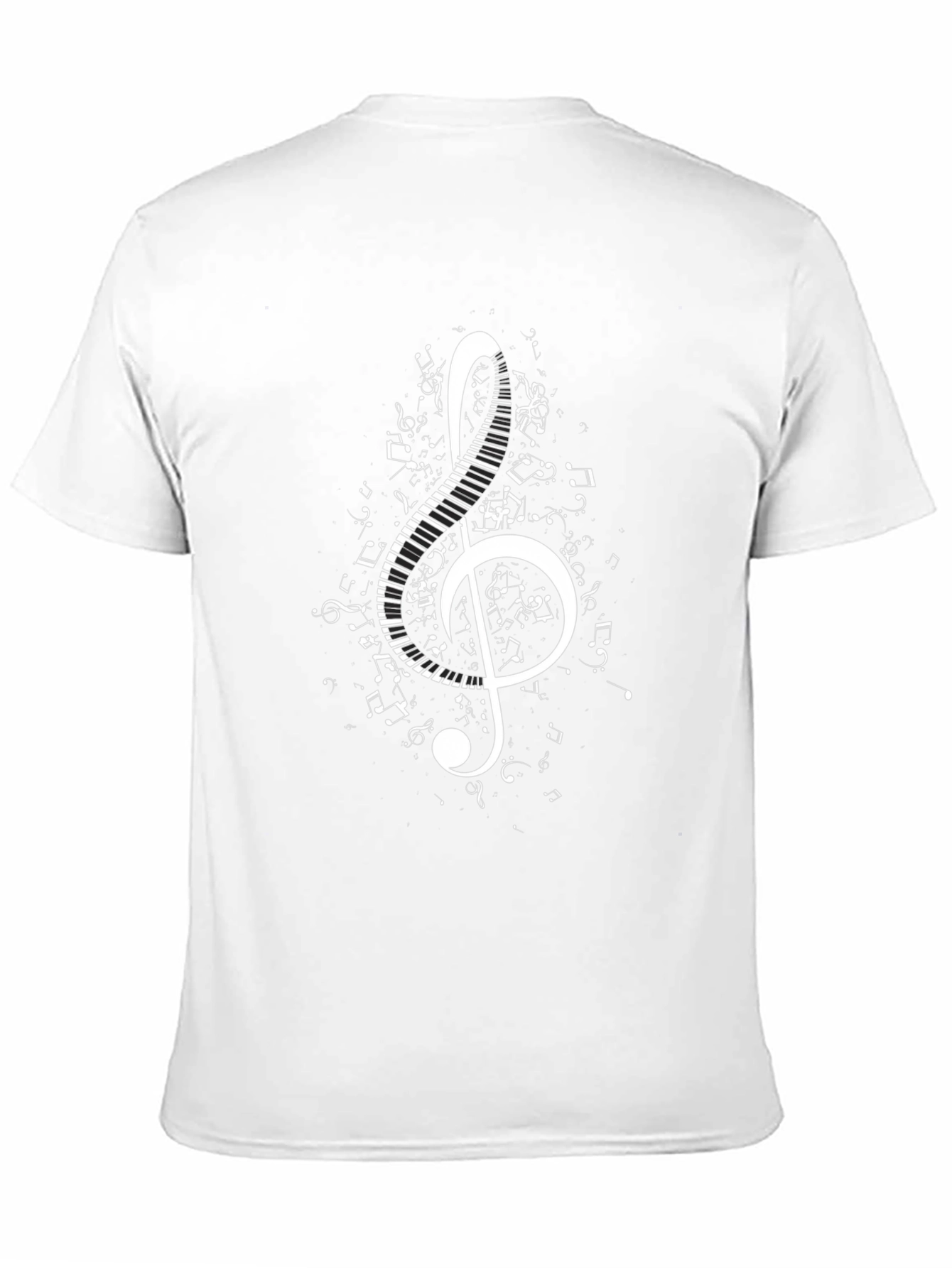 Black Musical Treble Clef T-Shirt - Black Cotton Tee view 11