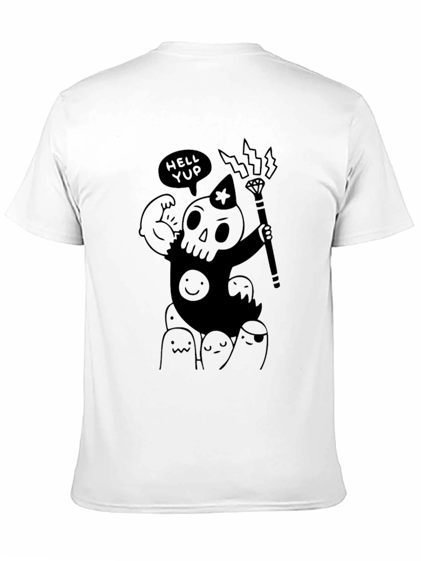 Black Hell Yup Skeleton T-Shirt - Black Graphic Tee view 11