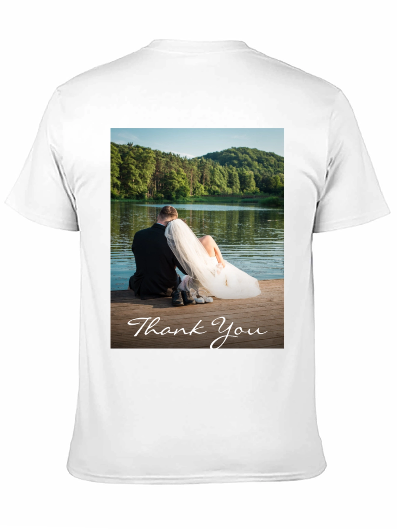 Black Wedding Thank You Photo T-Shirt view 11