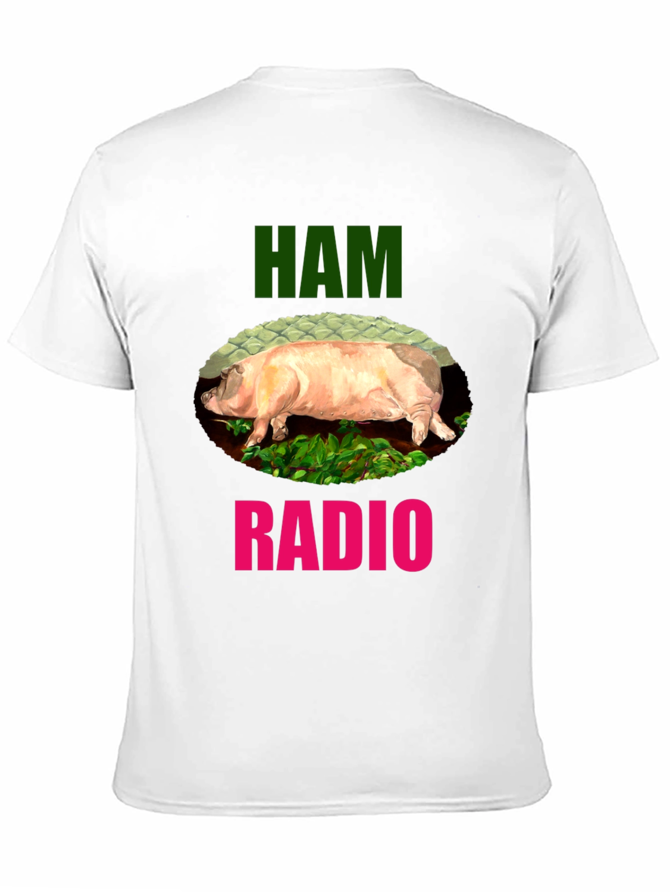 Black Ham Radio Funny Pig T-Shirt view 11