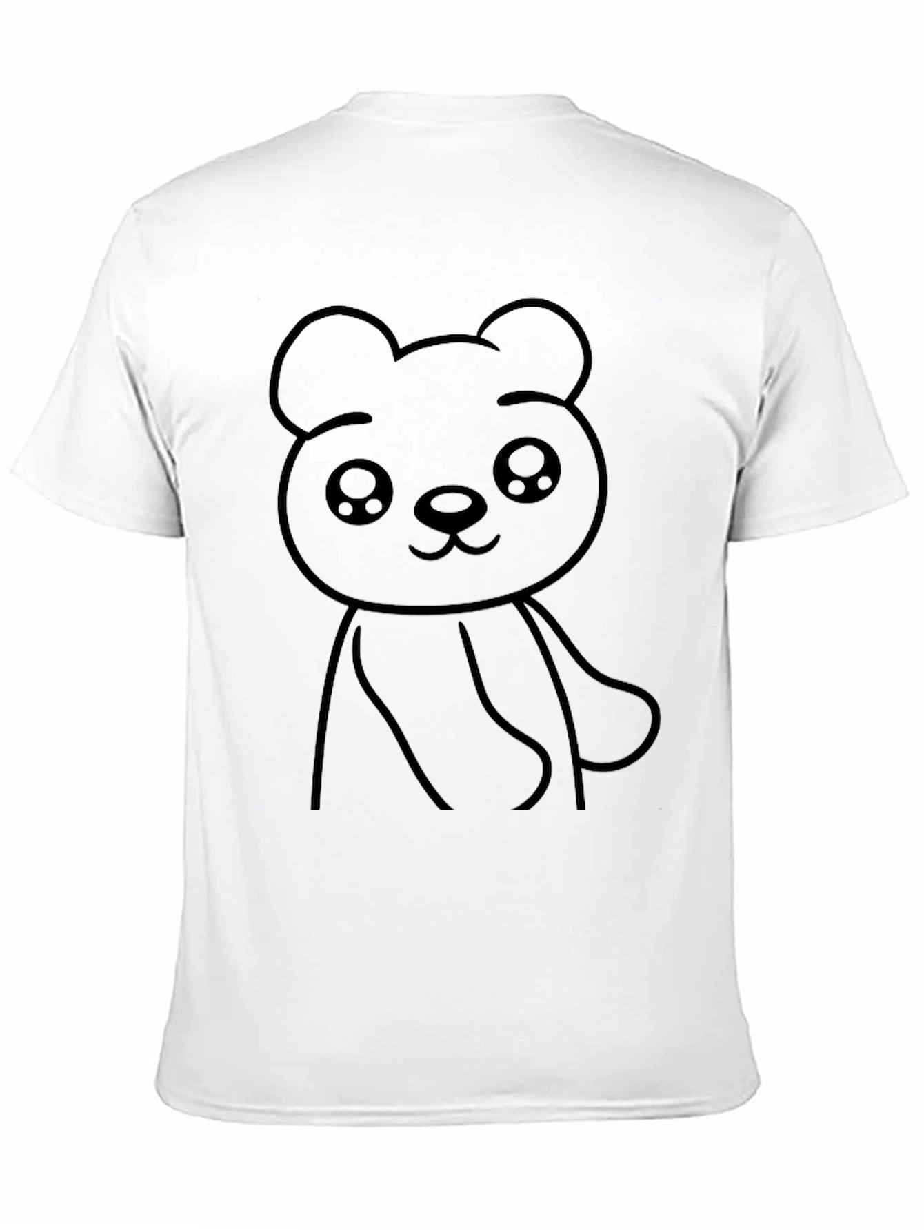 Black Cute Bear Graphic Tee - Black Cotton Blend T-Shirt view 11