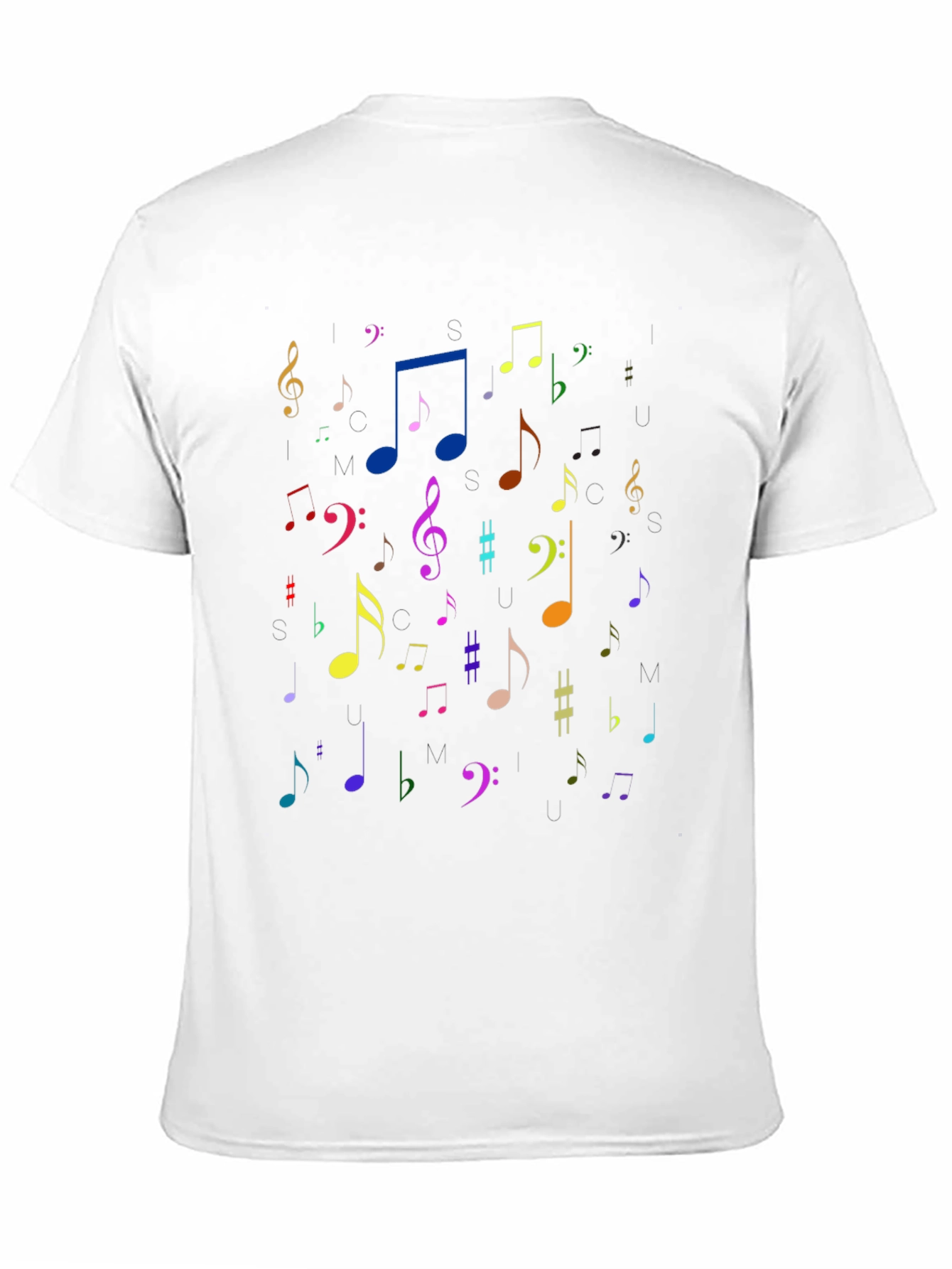Black Musical Notes Black T-Shirt view 11