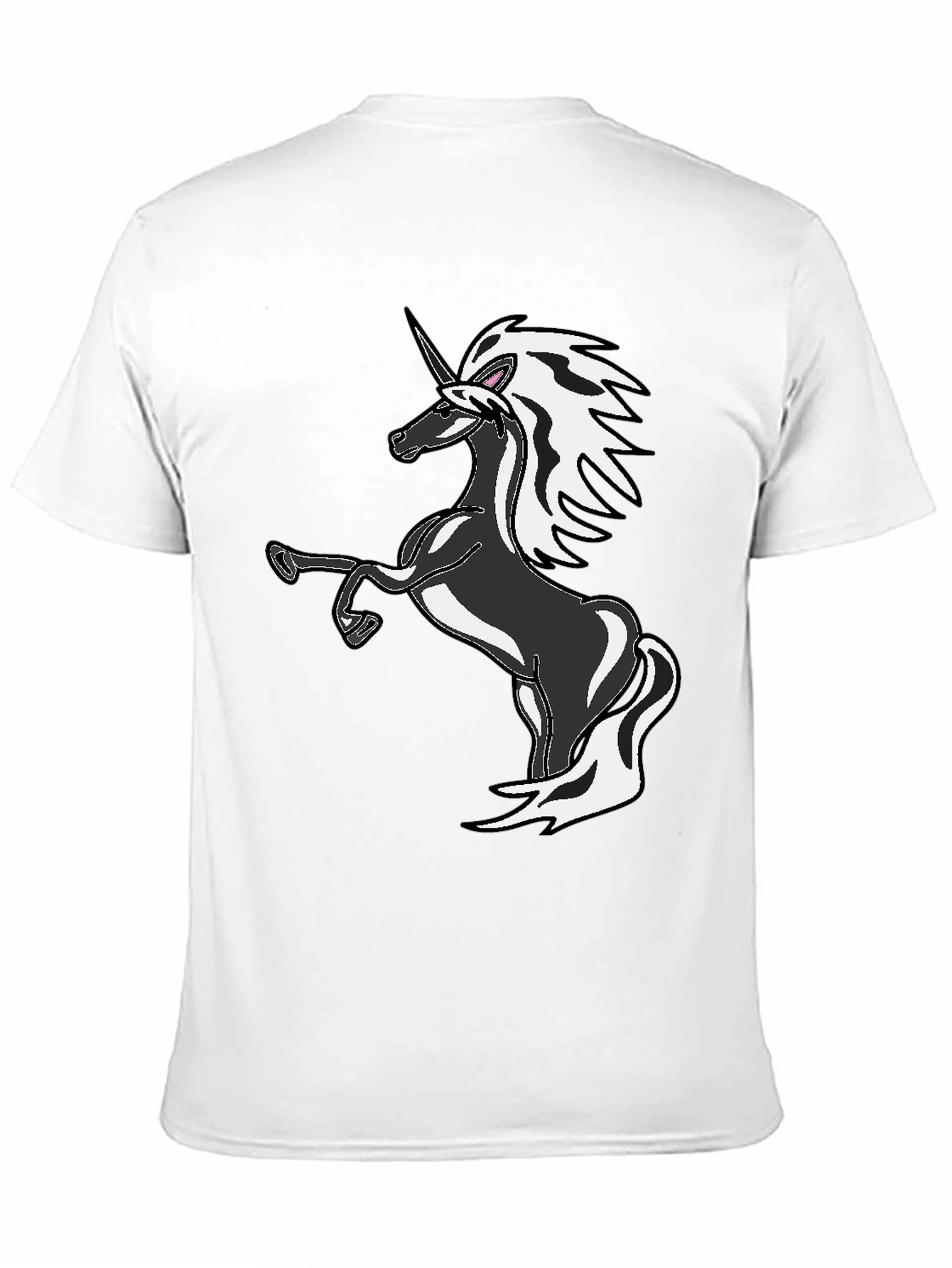 Black Unicorn Graphic Tee - Black Cotton Blend T-Shirt view 11