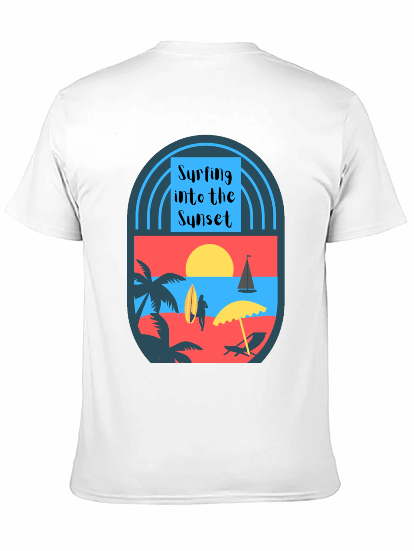 Black Surfing Into the Sunset Graphic Tee view 11