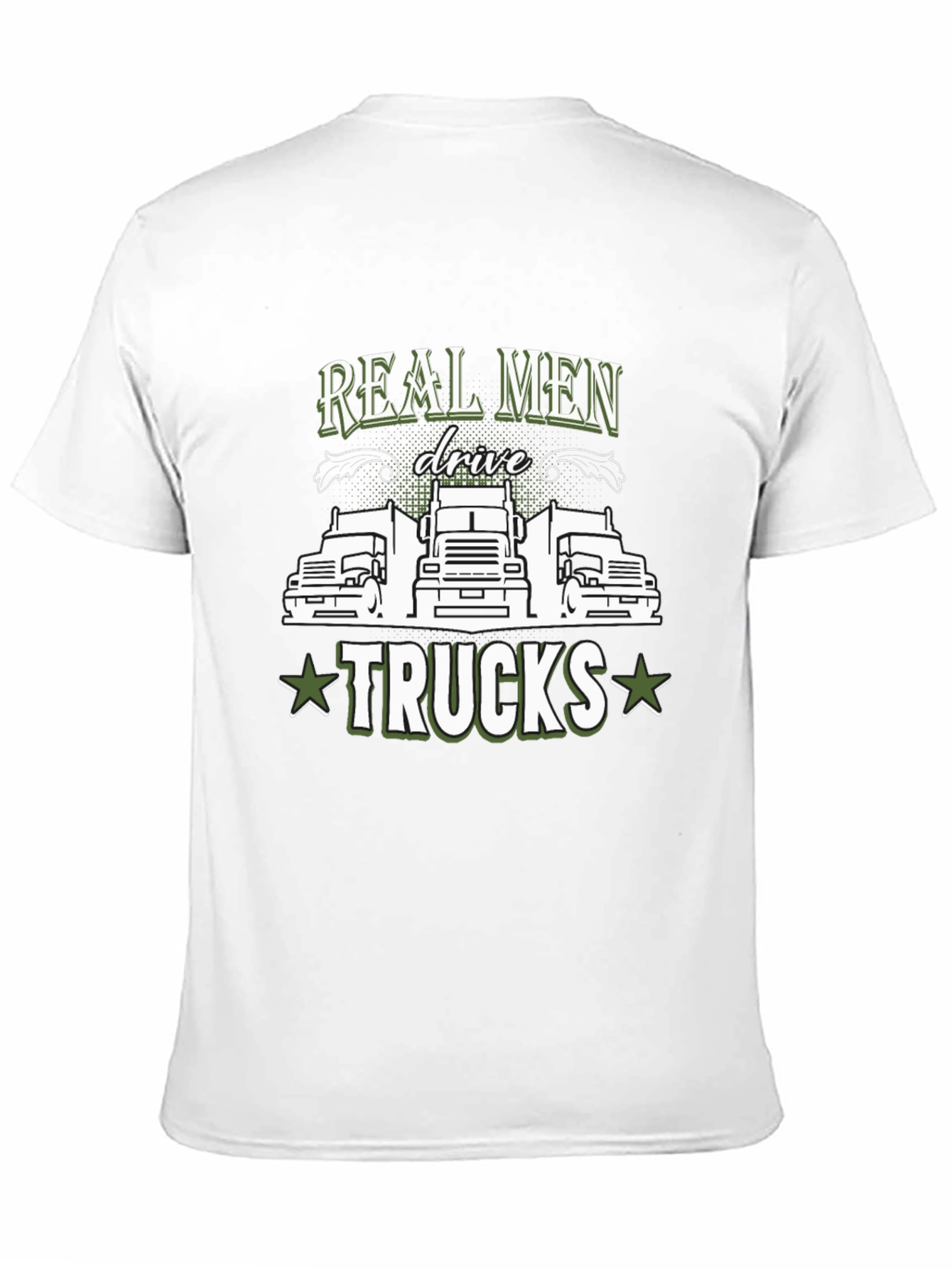 Black Real Men Drive Trucks Graphic T-Shirt view 11