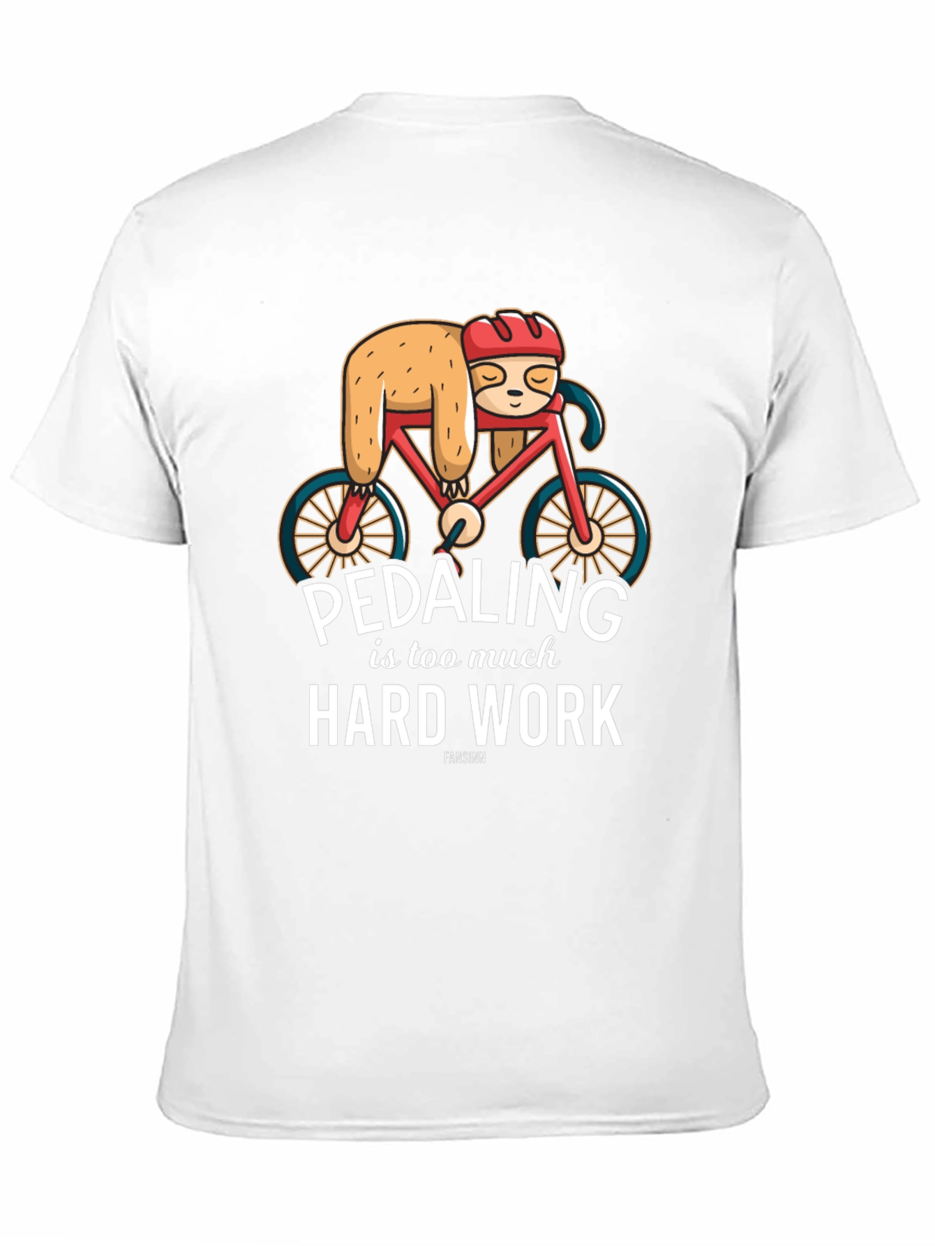 Black Sloth on Bike T-Shirt - Pedaling is Too Much Hard Work view 11