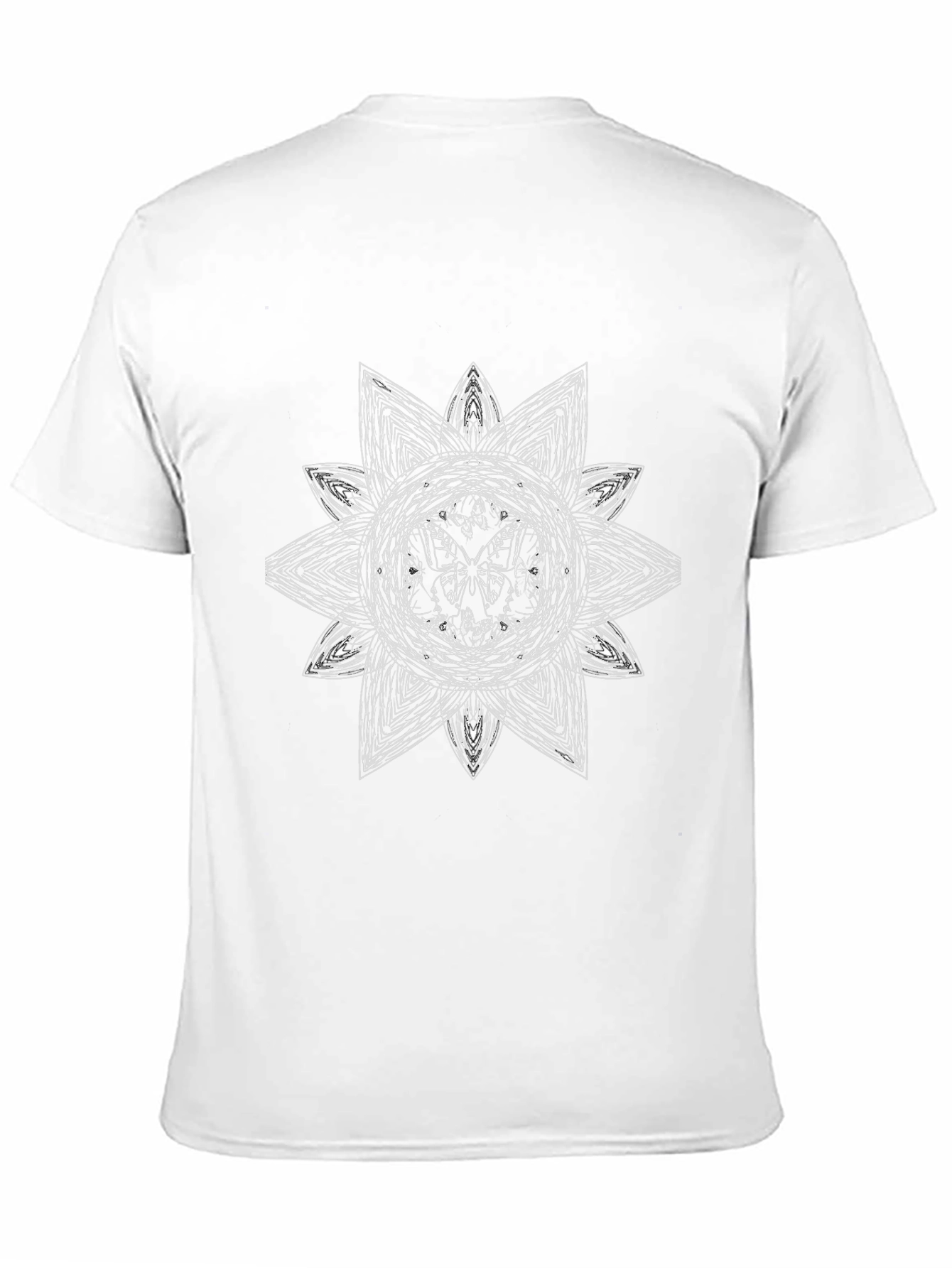 Black Abstract Floral Mandala Graphic Tee - Black view 11