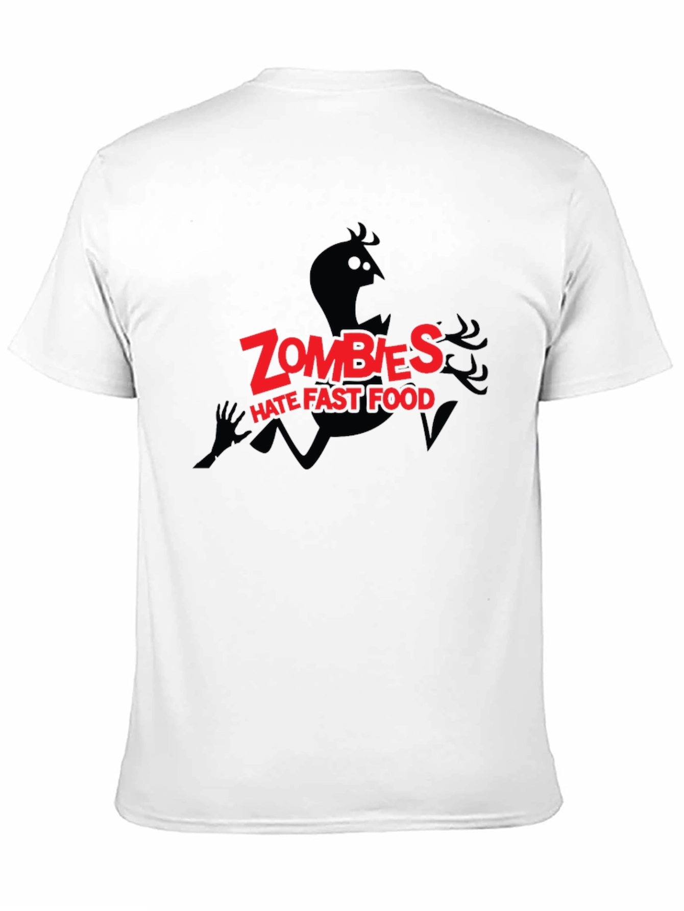 Black Zombies Hate Fast Food Graphic Black T-Shirt view 11