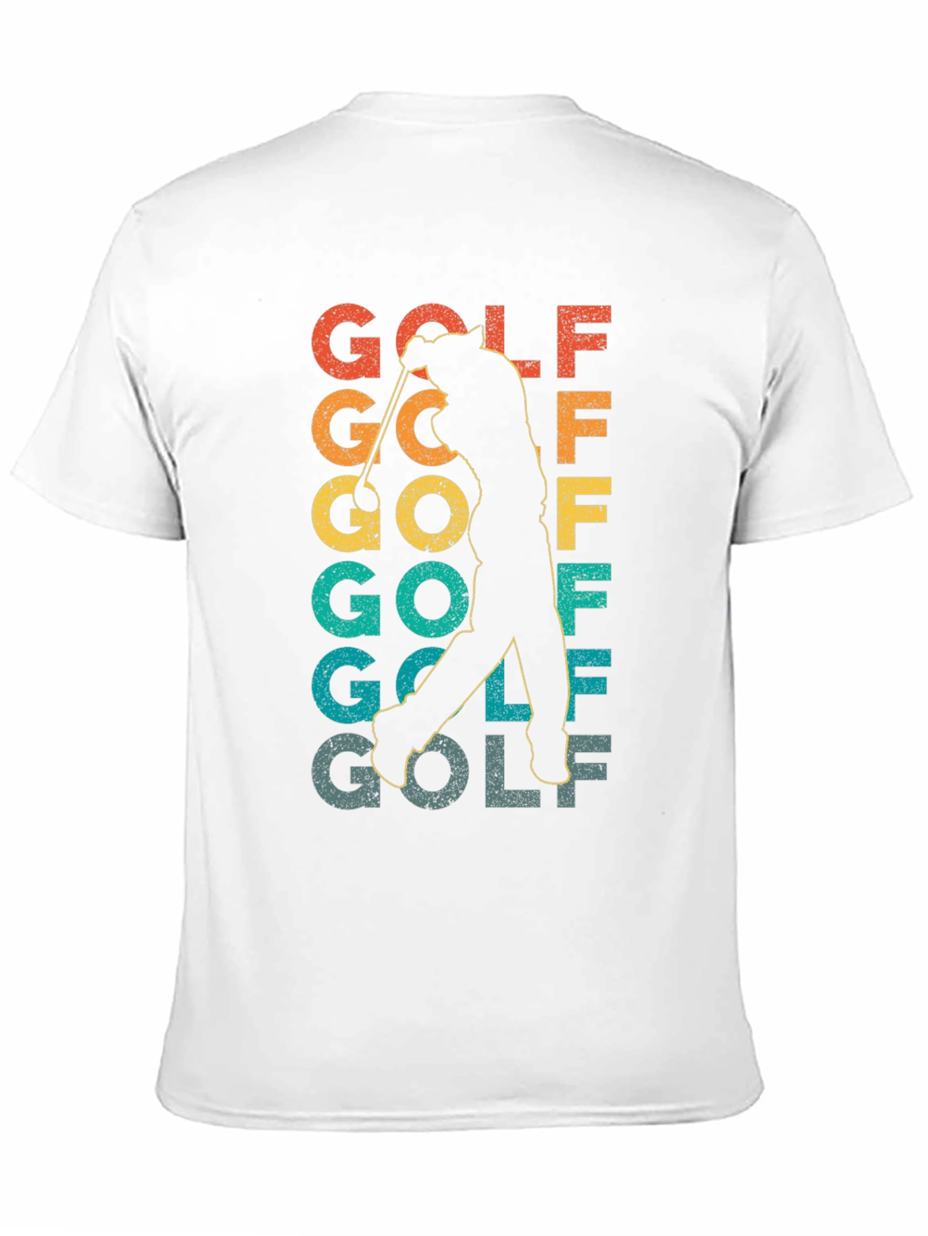 Black Retro Golf T-Shirt - Golfer Silhouette Tee view 11