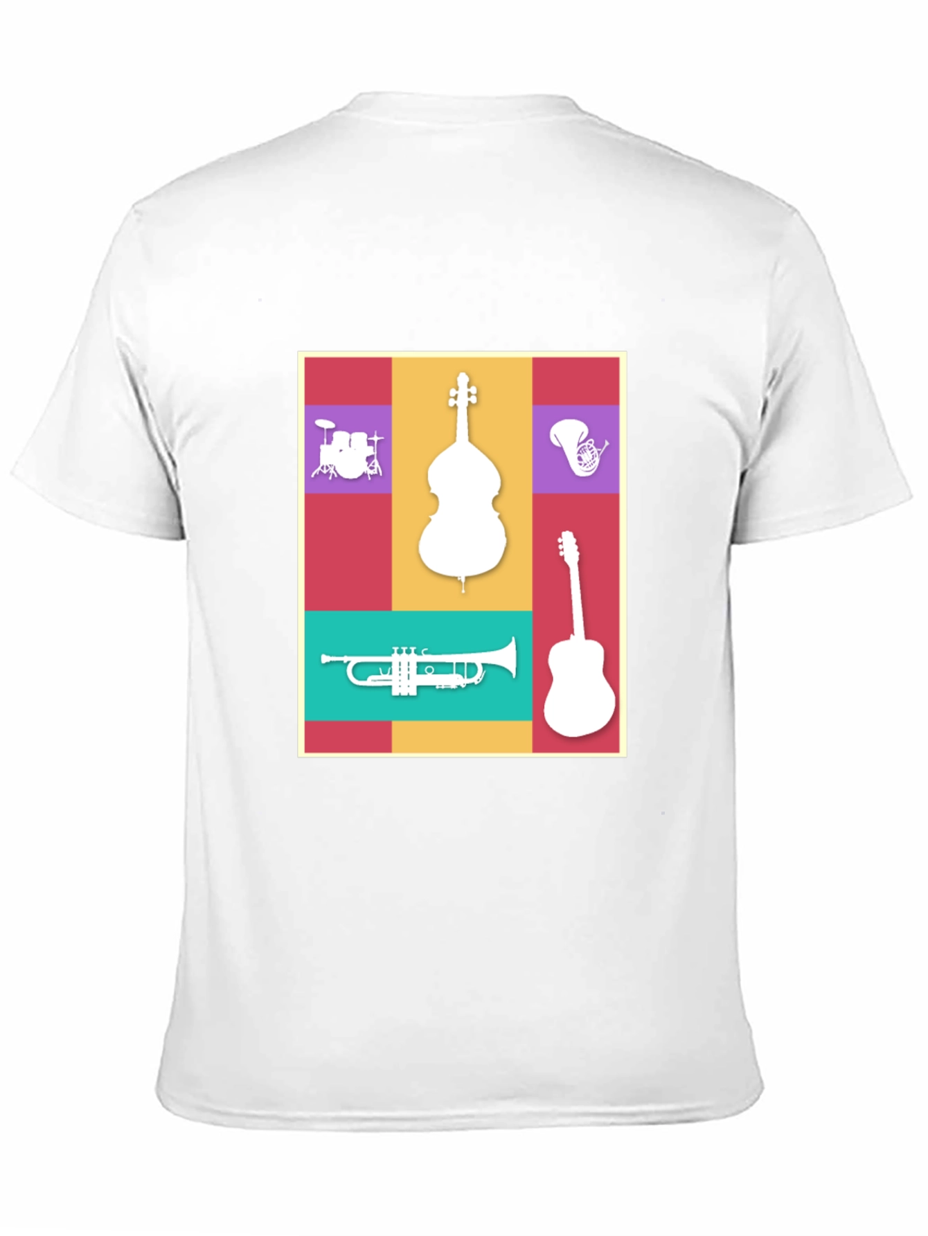 Black Musical Instrument Collage T-Shirt view 11