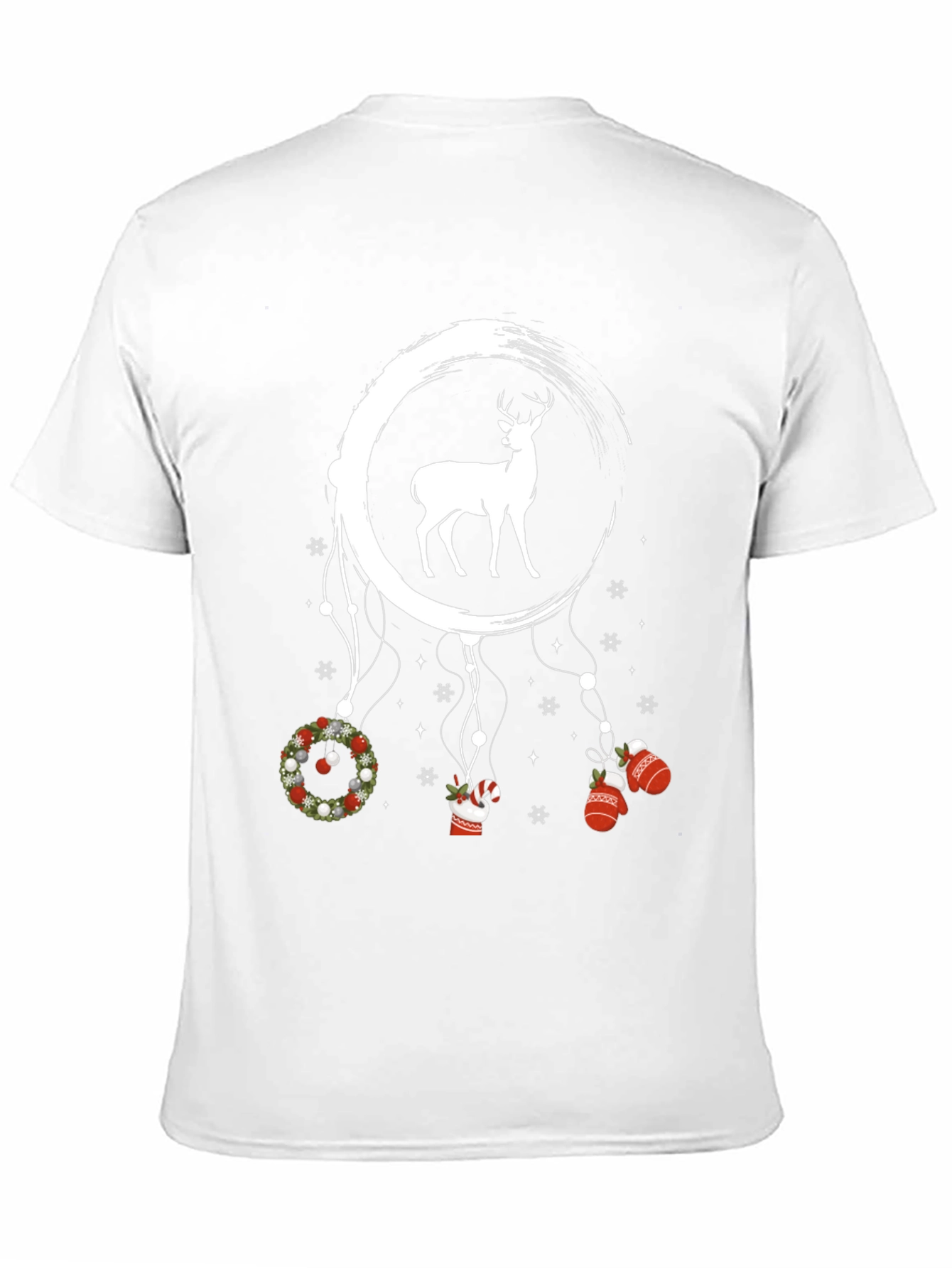Black Festive Deer Dreamcatcher Tee view 11