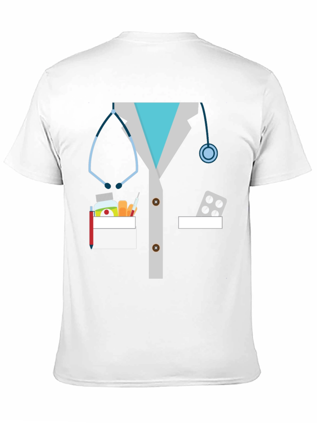 Black Doctor Lab Coat Graphic Novelty T-Shirt view 11