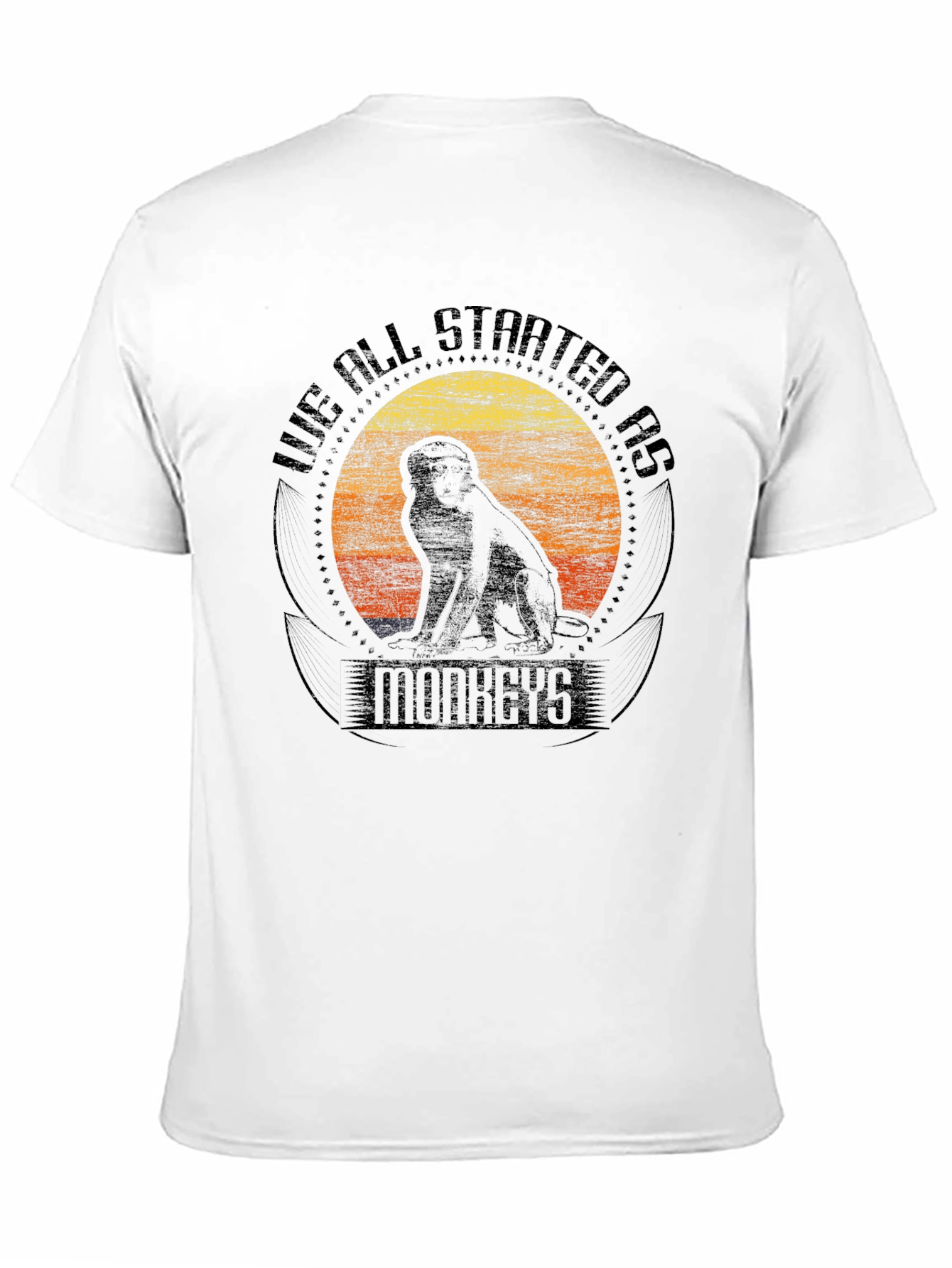 Black Evolutionary Monkeys T-Shirt - Unisex Black Tee view 11