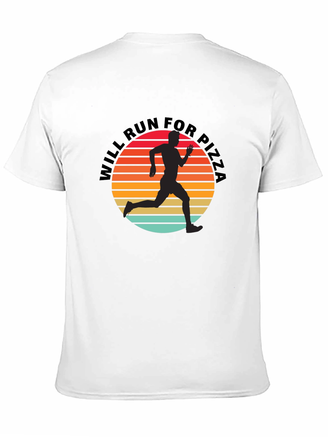 Black Will Run for Pizza Graphic Tee - Black view 11