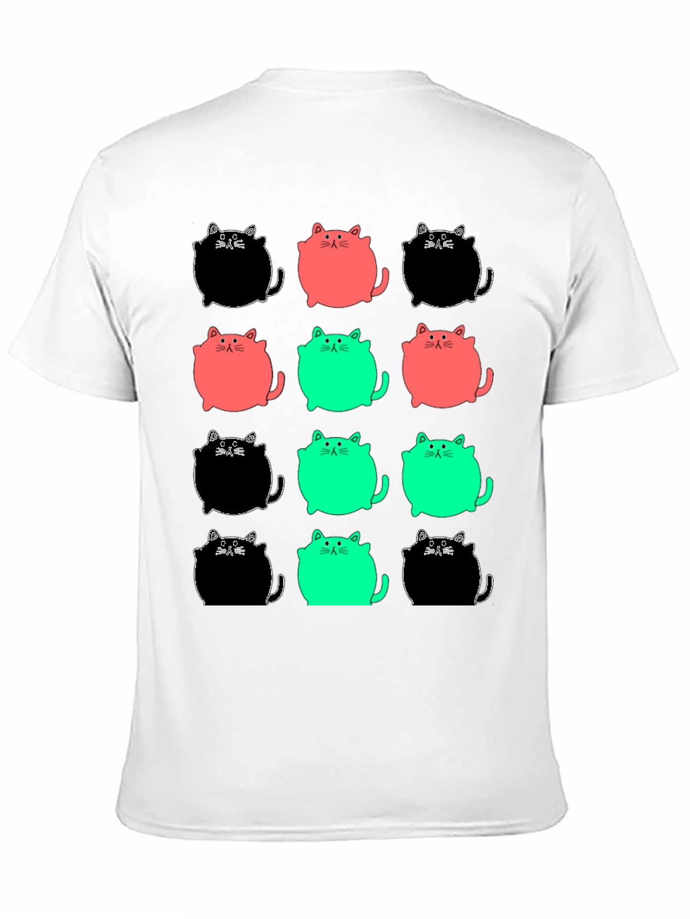 Black Funky Cat Pattern Tee view 11