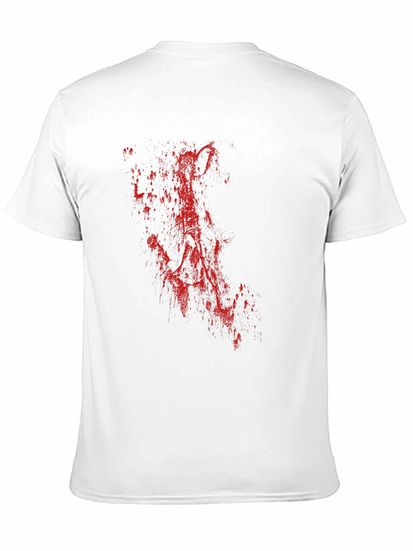 Black Men's Black T-Shirt with Red Abstract Print view 11