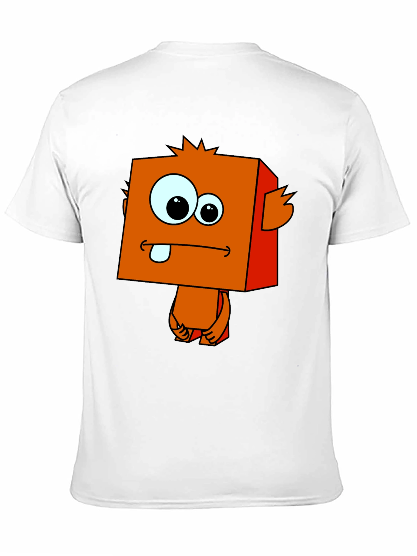 Funny Cartoon Monster Graphic Black T-Shirt - 11