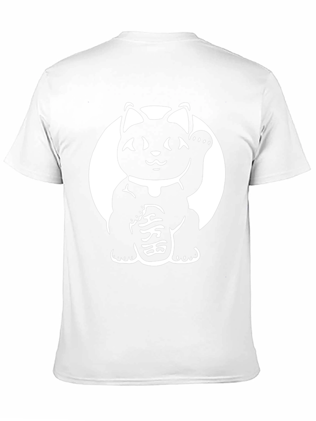 Black Lucky Cat Graphic Tee - Black Cotton Blend view 11